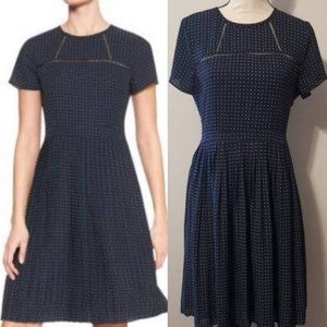 Banana Republic Factory Navy Polka Dot Dress Sz 6